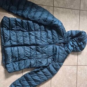 Eddie Bauer Teal Quilted Puffer Jacket with Hood